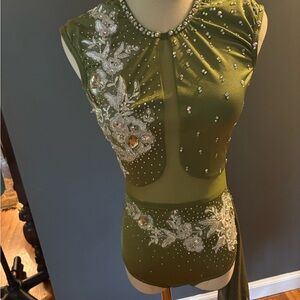 Green Embellished Dance Costume